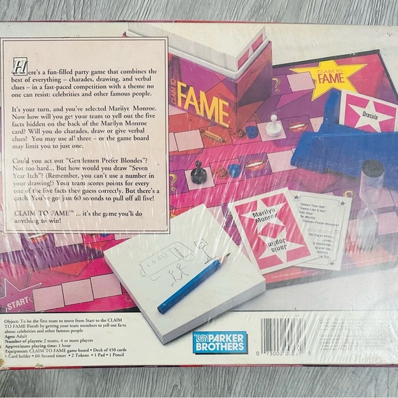 Vintage Parker Brothers Board Game 1990 Claim To Fame Made In USA Family Fun NOS - Picture 2 of 2